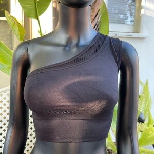 BNWOT Mercury Sports Bra Classic XS/S Black Mesh Back Avocado